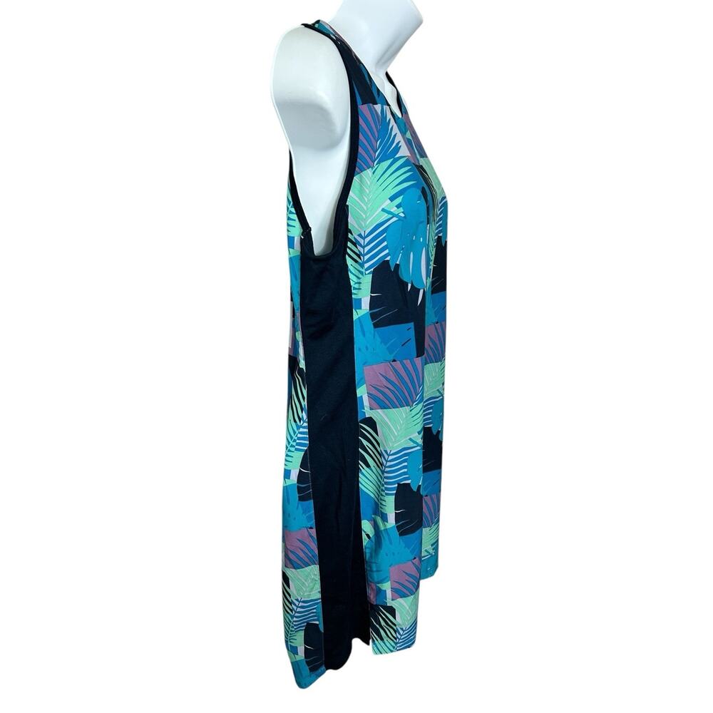 Smartwool Sport Tank Dress Sz M Navy Palm Print Merino Wool Lightweight - Picture 4 of 7